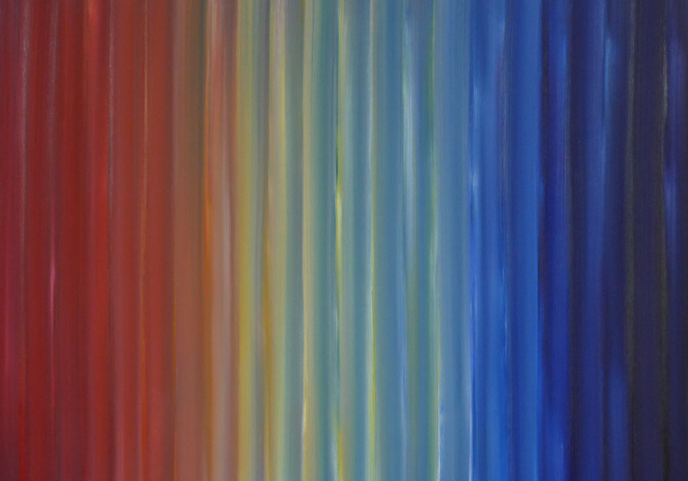 Streifenbild M Regenbogen 2, 100x70cm
